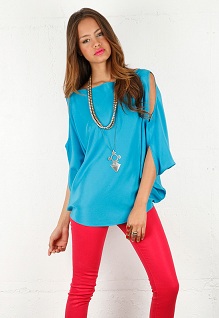 Cut Out Shoulder Circular Top in Many Colors - designed by Emerson Thorpe