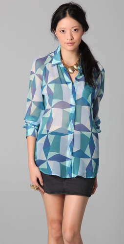 Equipment Quinn Twister Print Blouse