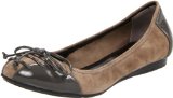 Cole Haan Women's Air Tali Ballet Flat,Greige Suede/Dark Gull Grey Patent,11 B US - Womens Shoes