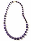 Kenneth Jay Lane 36" Purple Square Graduated Bead Necklace