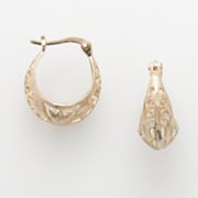 24k Gold-Over-Silver Filigree Hoop Earrings 