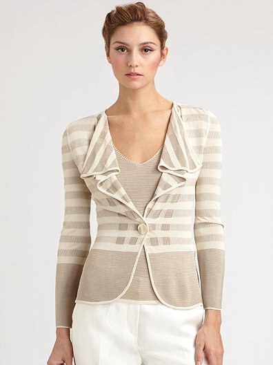 Splurge Monday's TPS Report: Stripe Sweater Jacket - Corporette.com