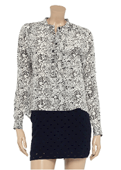 Nieves Lavi Snake-print silk crepe de chine blouse