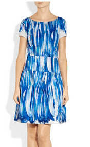 Oscar de la Renta Printed Stretch Cotton-Blend Dress