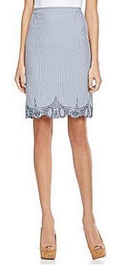 Tahari by ASL Lace Hem Suit Skirt