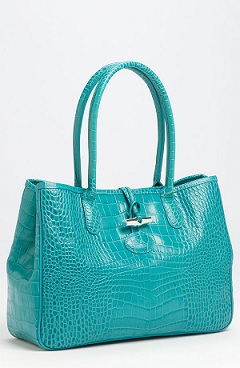 Longchamp 'Roseau Croco' Shoulder Bag