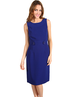 Tahari by ASL - Keith Crepe Sleeveless Belted Dress (Cobalt) - Apparel