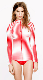 Pret-à-Surf® for J.Crew striped front-zip rash guard