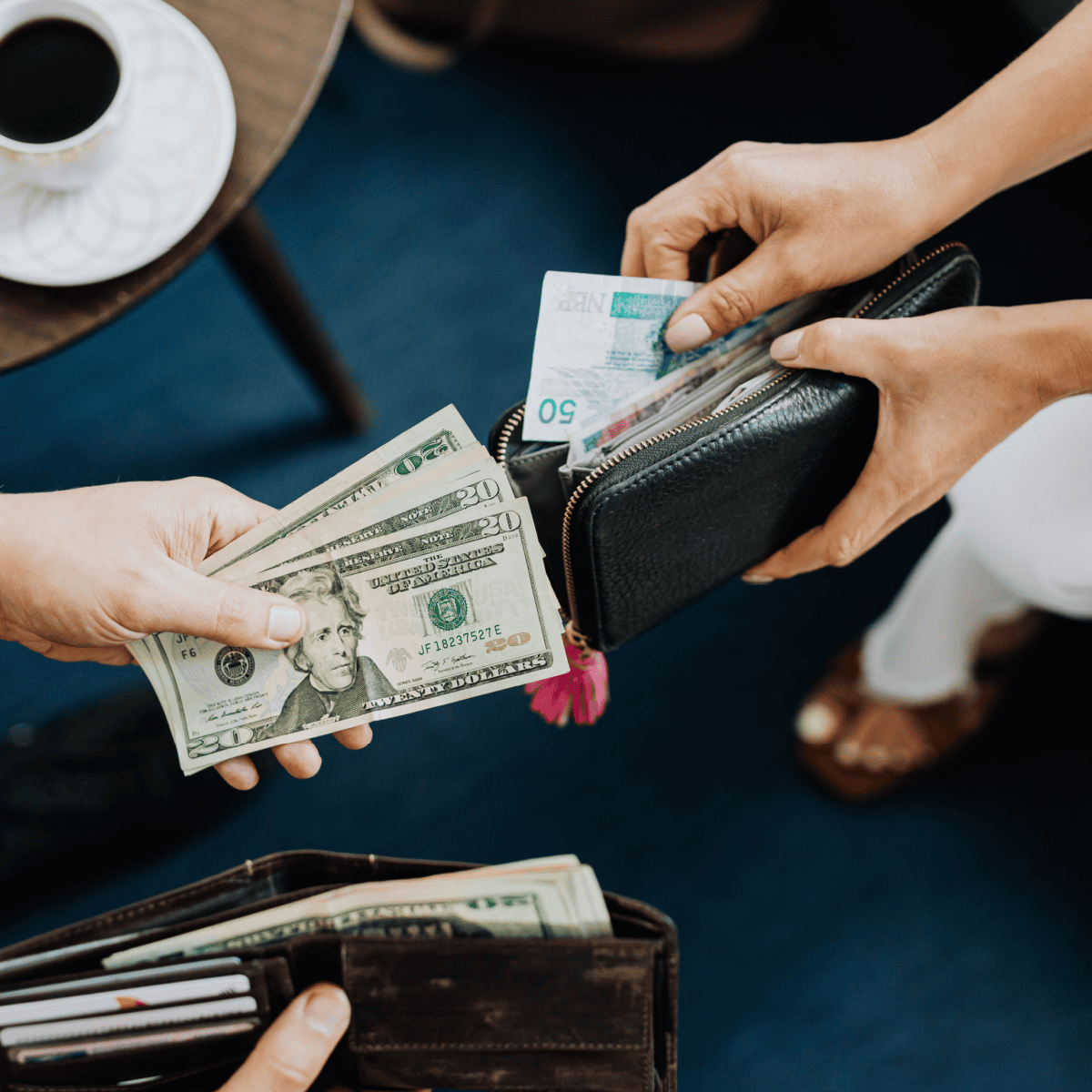 different people offer bills for the same lunch