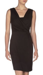 Tahari Pleated-Top Jersey Dress, Black 