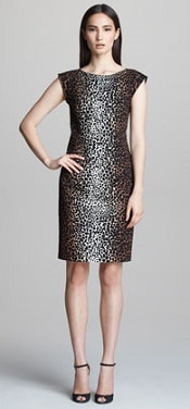  Derek Lam Cap-Sleeve Animal Print Dress 