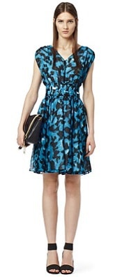 Reiss Lunata Amantha Multi Printed Fit and Flare Dress