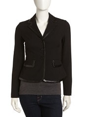 Laundry by Shelli Segal Peplum Trimmed Jacket, Black 