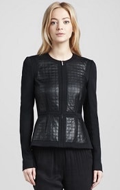 Rebecca Taylor Quilted-Leather-Panel Jacket 