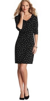 LOFT Optic Dot Cowl Neck Dress