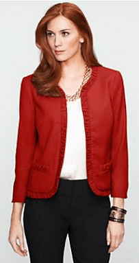 Talbots Italian Flannel Ruched Jacket