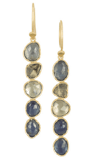 Brooke Gregson 18-karat gold, diamond and sapphire earrings 