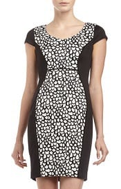 Marc New York by Andrew Marc Cap-Sleeve Print-Inset Dress