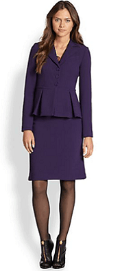 purple skirt suit