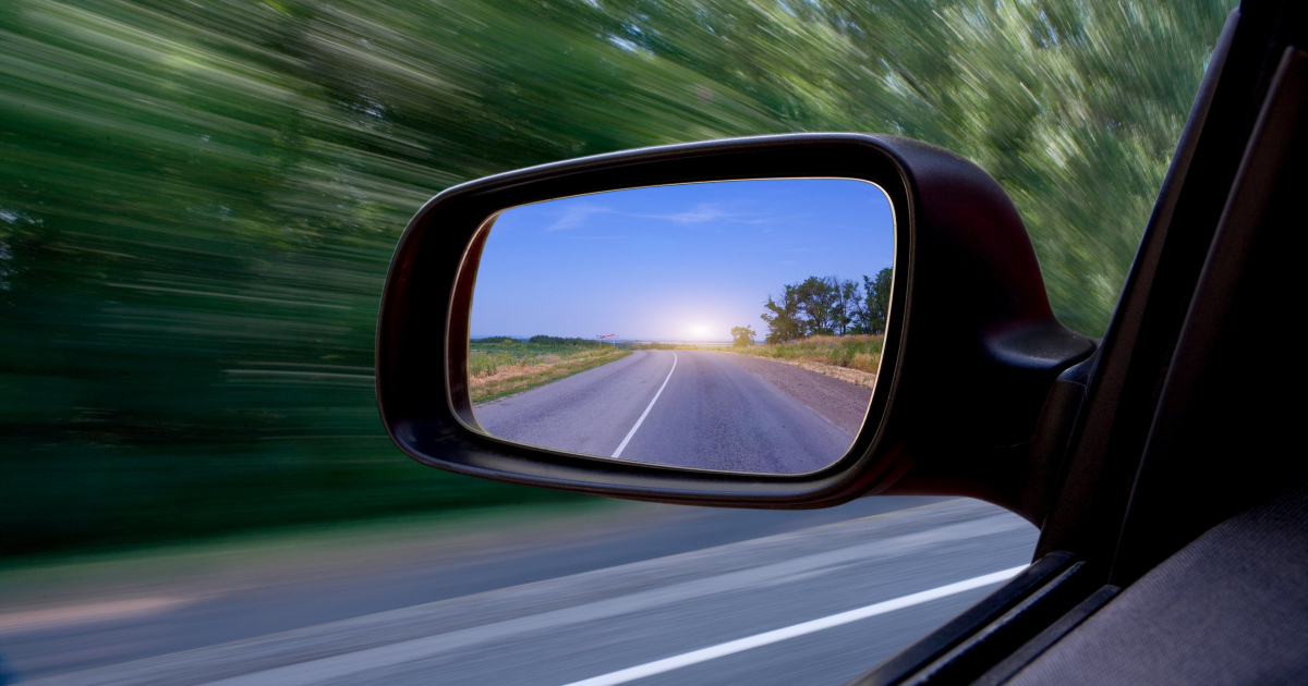 car's rearview mirror