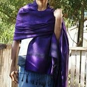woman in purple wrap