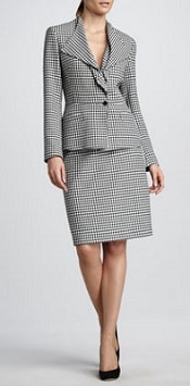 Corporette's Suit of the Week: Albert Nipon Houndstooth Drape-Collar Suit