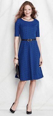 Lands End Pattern Ponte Boatneck Dress