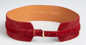 Maison Boinet Brick Red Calf Hair Wide Belt