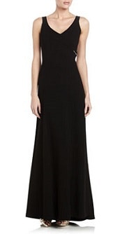 Teri Jon V-Neck Brooch Gown