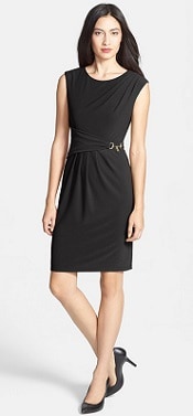 Wednesday's TPS Report: Side Gathered Crepe Sheath Dress