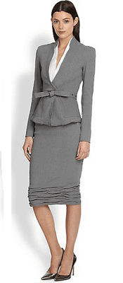 Corporette's Suit of the Week: Donna Karan Belted Suit