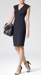 Reiss Venice Navy Formal Tailored Dress