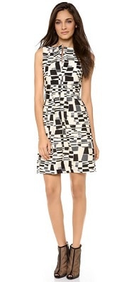 Lela Rose Slit Front Sheath Dress