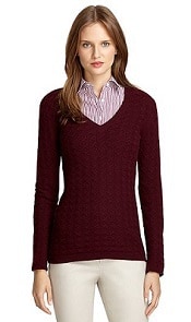 Brooks Brothers Long Sleeve Cashmere V-Neck Sweater