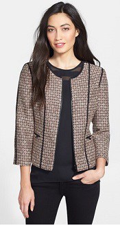 Classiques Entier ‘Riley Weave’ Contrast Trip Jacket | Corporette