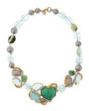 Alexis Bittar Maldivian Necklace with Green Stones | Corporette