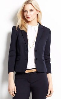 Cotton Sateen Two Button Jacket