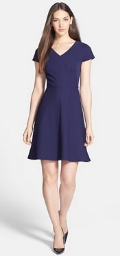 Donna Ricco Ottoman Textured Fit & Flare Dress | Corporette