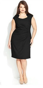 Calvin Klein Plus Size Cap-Sleeve Cutout-Neckline Sheath | Corporette