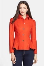 Ted Baker London 'Bracti' Peplum Detail Wool-Cashmere Blend Jacket, was $475, now $278 - red and black