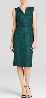 Escada Textured Sleeveless V-Neck Dress