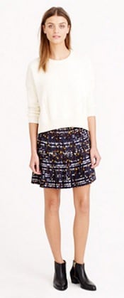 J. Crew Pleated Lattice Skirt in Hidden Floral | Corporette