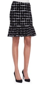 Kenzo Square Print Flare Hem Skirt | Corporette