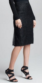 Donna Karan Chiffon Metallic Tweed Skirt | Corporette