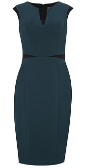 Dorothy Perkins Tall Teal Notch Neck Dress | Corporette