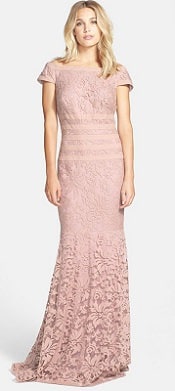 Tadashi Shoji Textured Lace Mermaid Gown