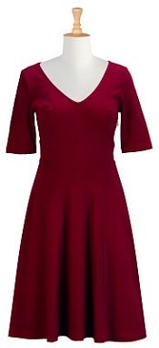 eShakti Cotton Knit Curved Waist Dress