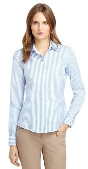 a fitted non-iron dress shirt blouse from Brooks Brothers