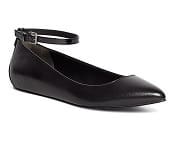 Brooks Brothers Leather Ankle Strap Ballet Flats | Corporette