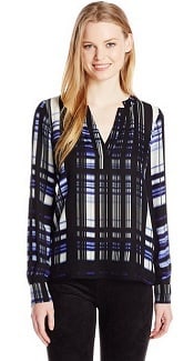 Parker Daniela Plaid-Print Silk Blouse | Corporette